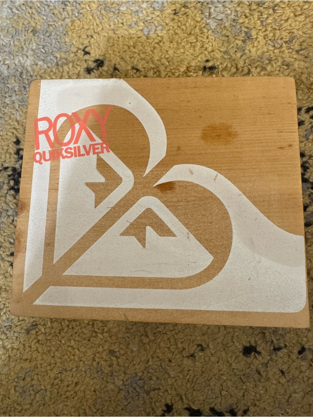 Y2K Roxy Quiksilver vintage Wood Logo  Jewelry Box